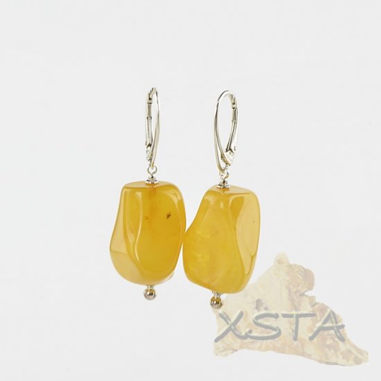 Baltic amber earrings for women chunky beads